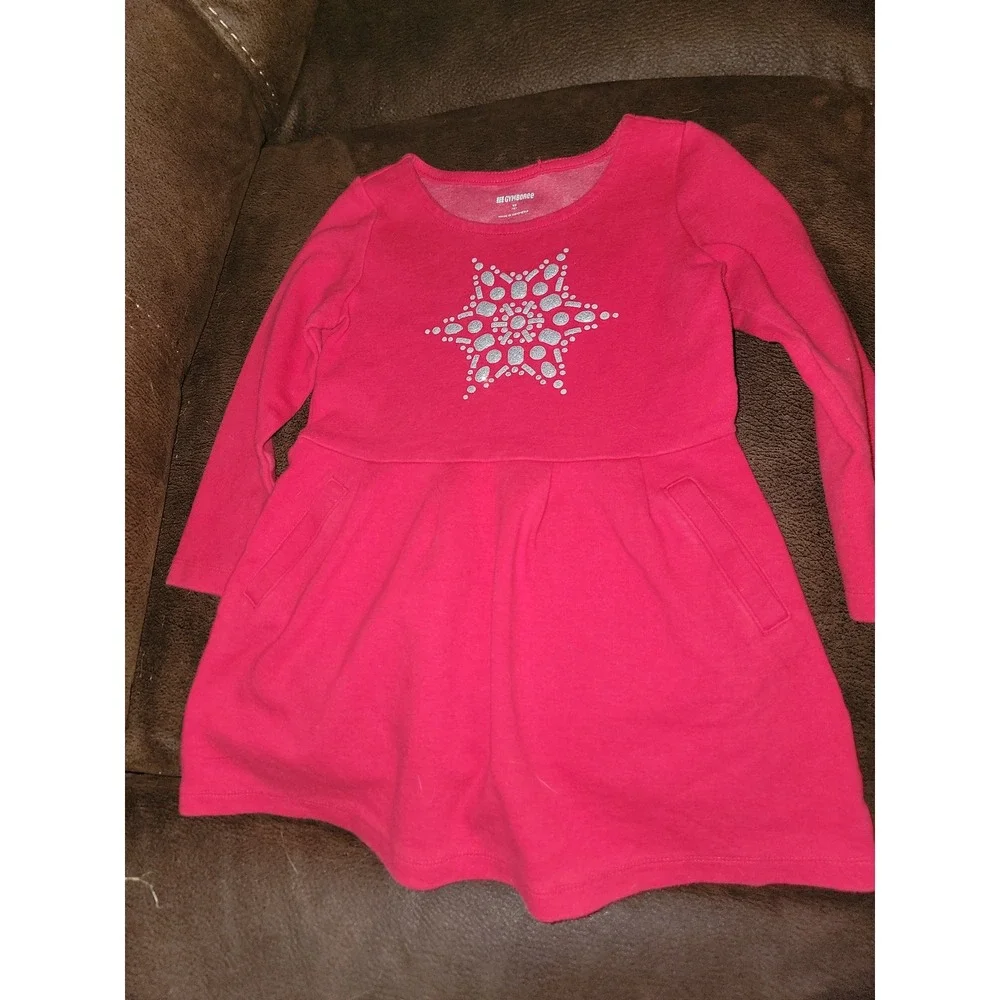 Gymboree outlet north pole party snowflake red dress size 4‎